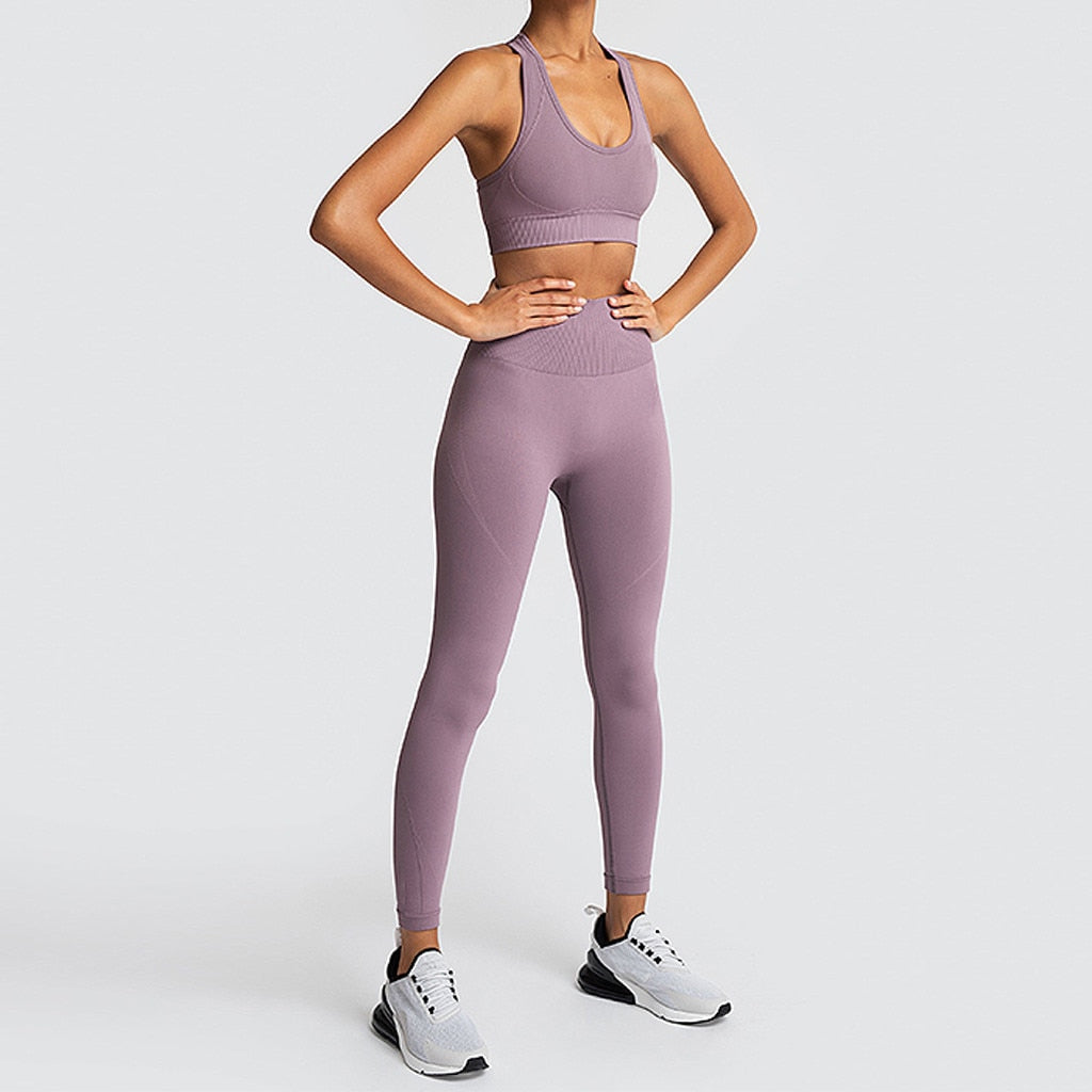 Yoga Sets Women Gym Clothes For Women Sports Wear Leggings + Padded Bras  Fitness Suits Seamless Set From Clothingforchoose, $30.39